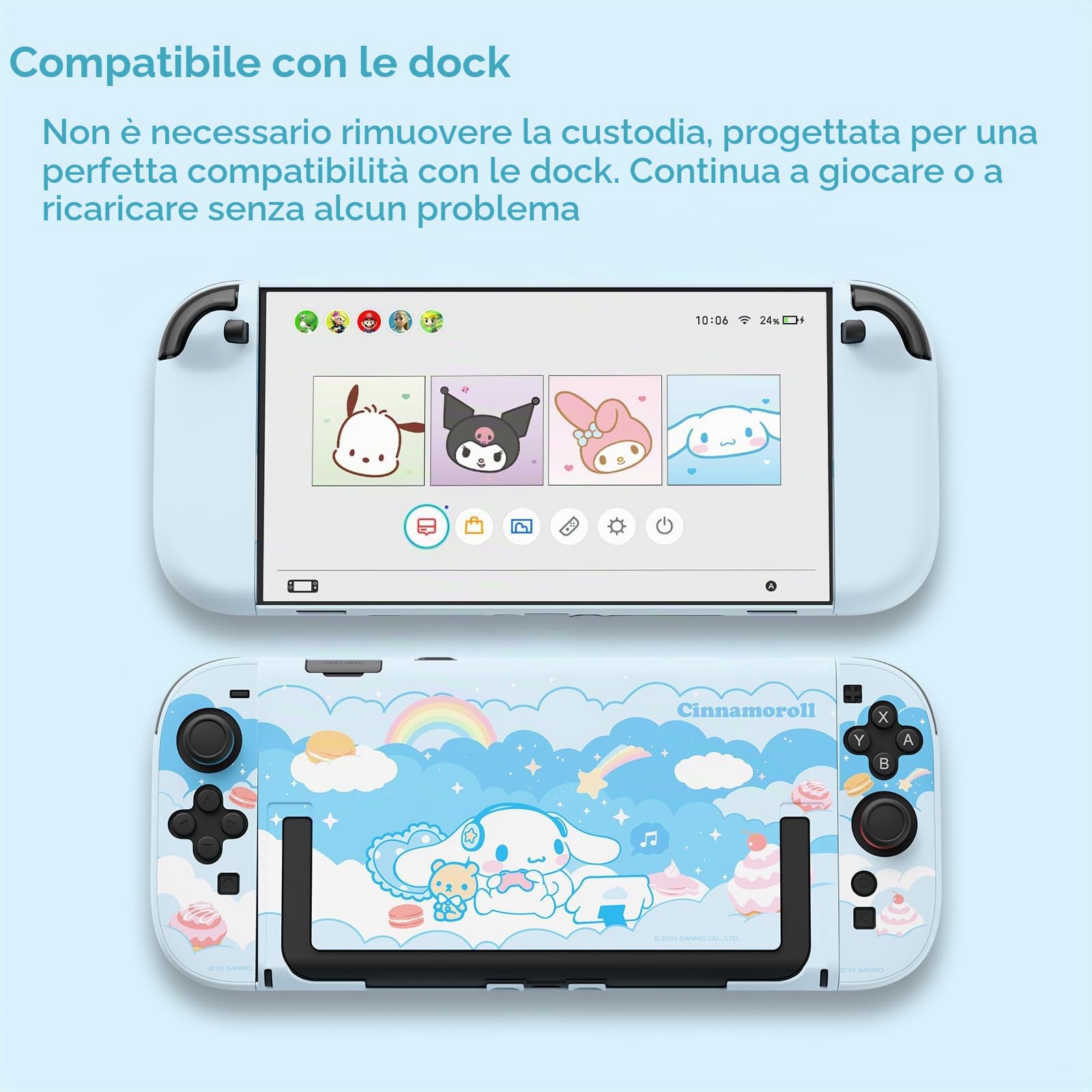 Kuitmor Custodia Protettiva Compatibile con Switch 2 Modello 2025, Custodia Protettiva Doccibile Rigida in PC Antigraffio e Antiurto Progettata per Switch 2025 - DEG