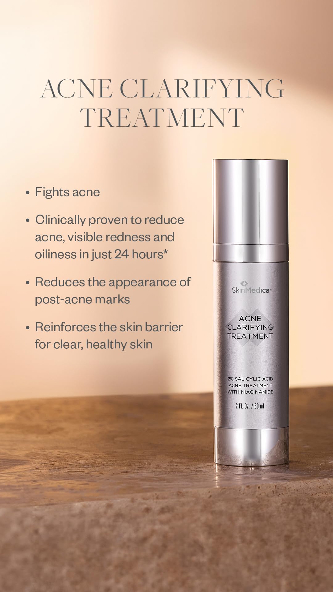 SkinMedica Acne Clarifying Treatment - Our Acne Treatment to Reduce Post-Acne Marks and Reinforce the Skin Barrier, 2 Fl Oz