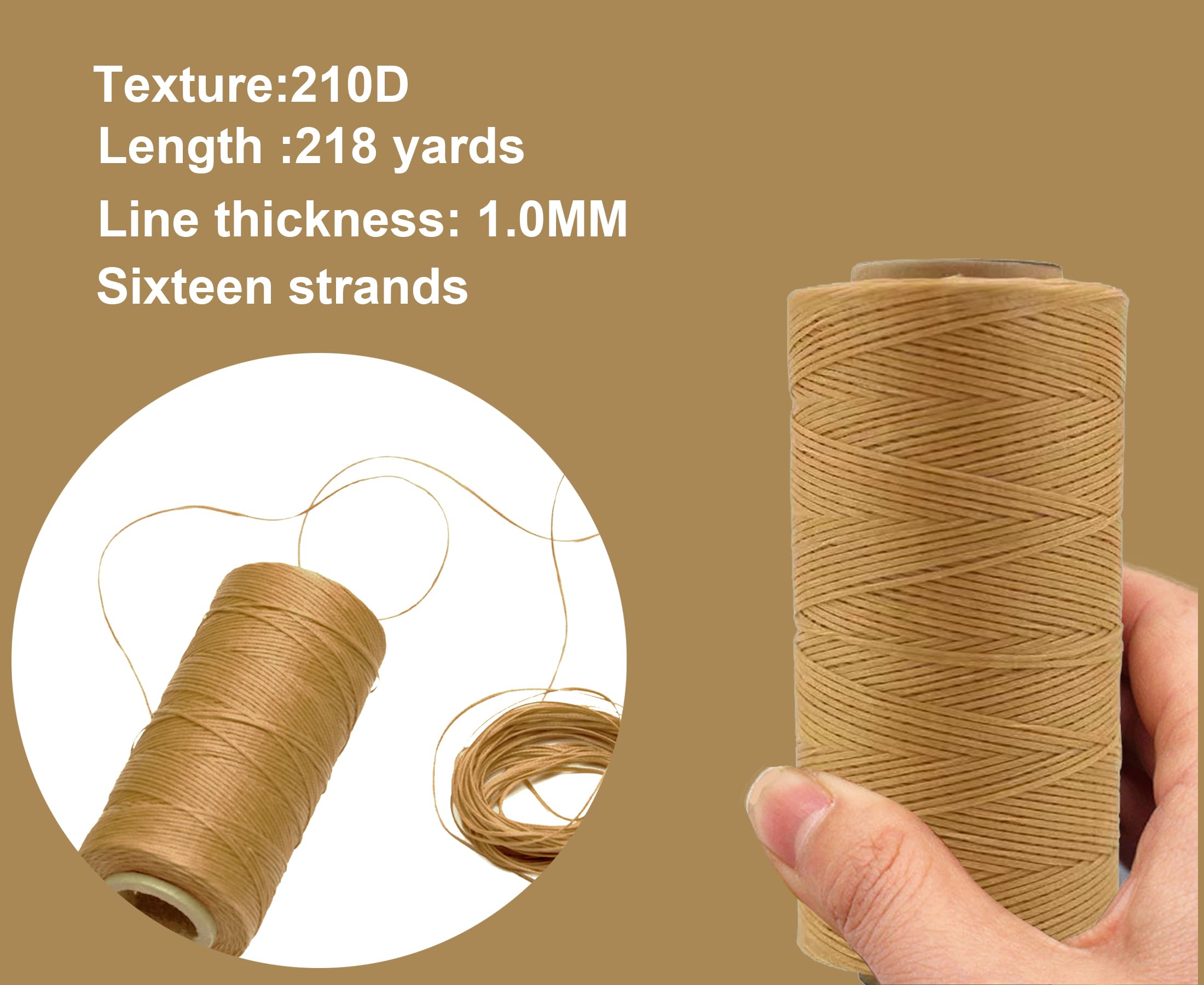 GEOCCI Tie Dye Tool,Sinew Puller for Tie Dye,DIY tie-dye Stretching Tools,with 210D 1.0mm 273 Yards Tie-Dye Waxed Thread and 160 PCS (32 mm) Elastic Durable Stretchy Multicolor Rubber Bands - Image 3