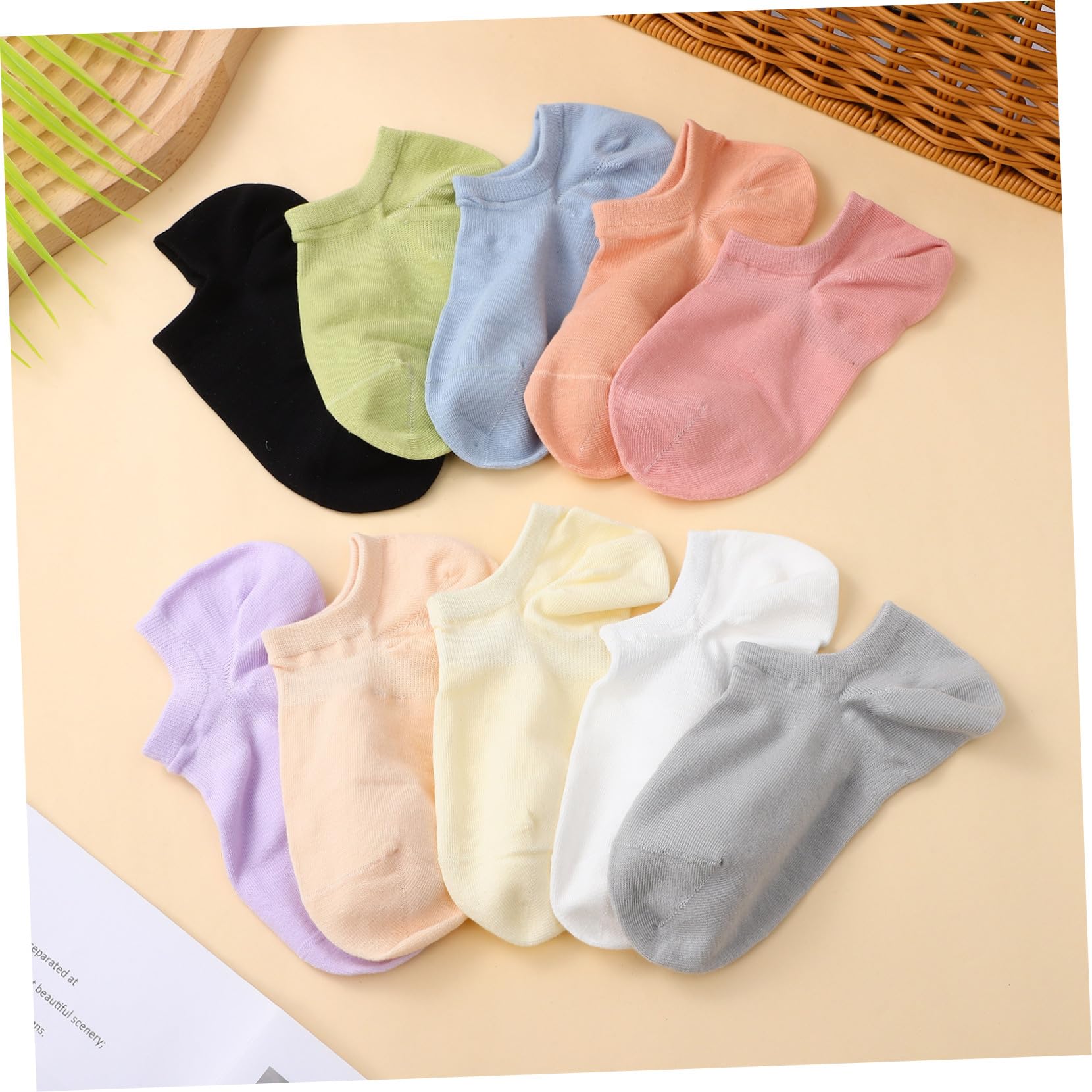 SHERCHPRY 12paia Cotton Socks For Women Breathable And Anti-sweat Low-cut Invisible Design For Summer And Various Footwear