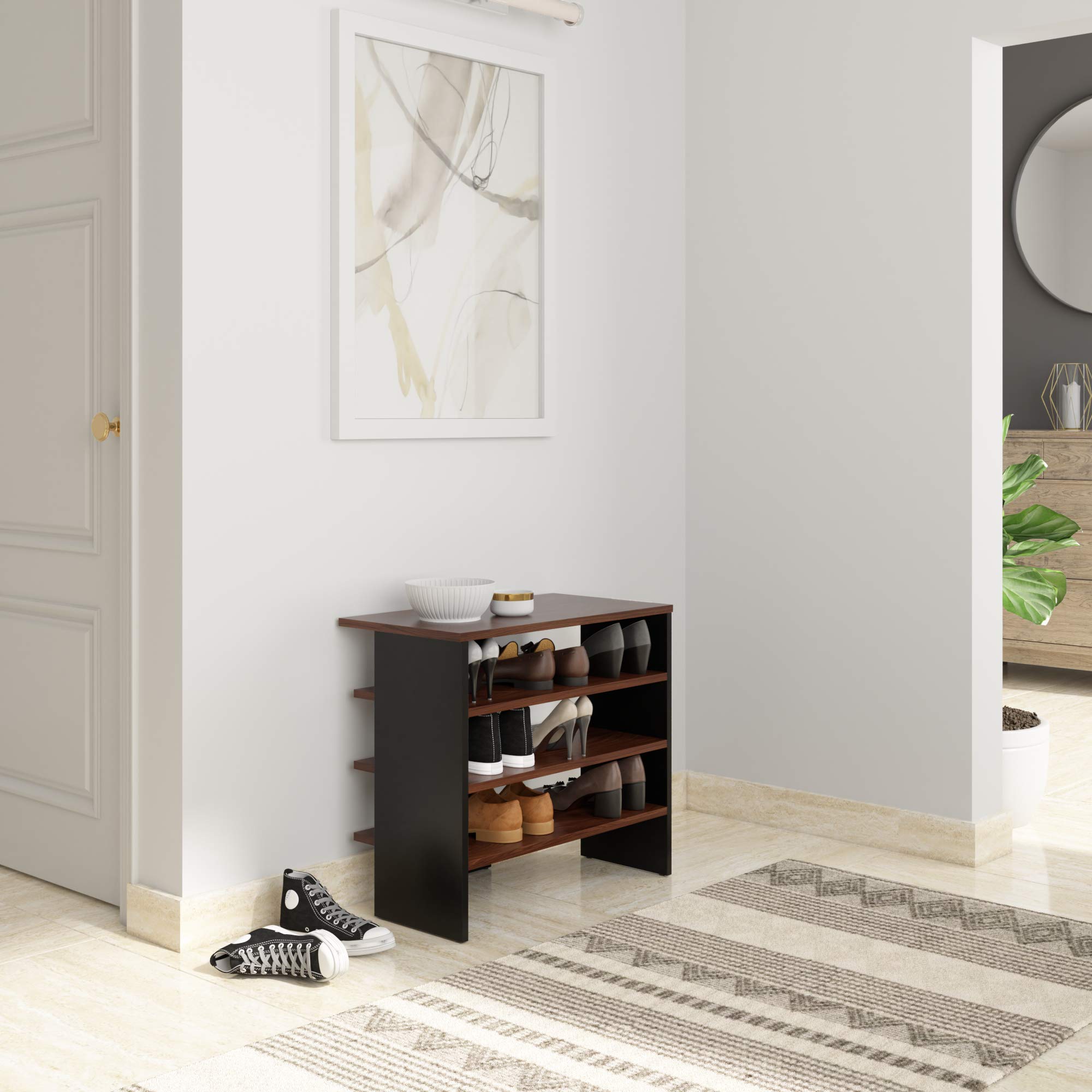 Amazon Brand - Solimo Lucy Engineered Wood Shoe Rack (Walnut) (B08BXDD8YB) Amazon Price History, Amazon Price Tracker