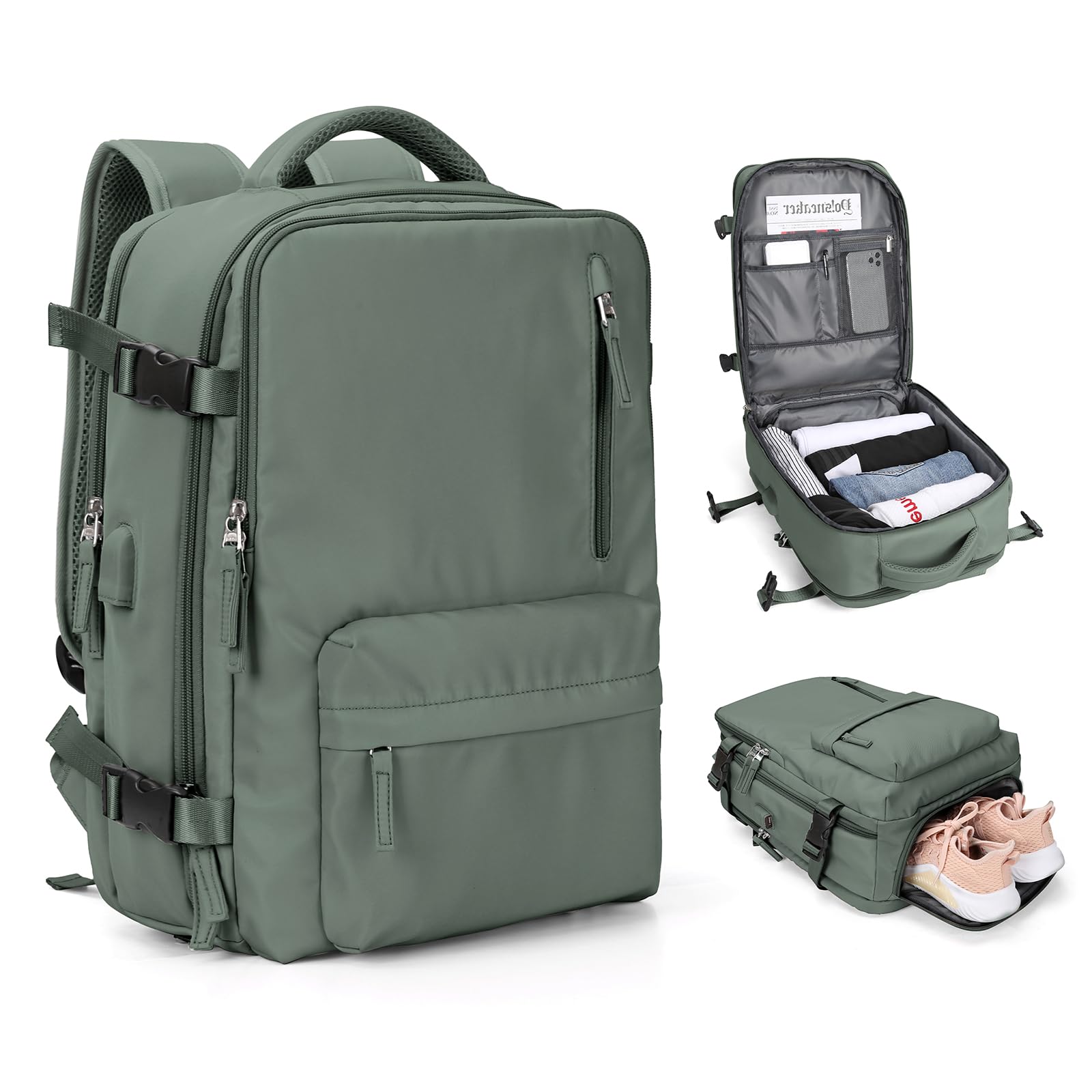 SZLX Borse da Cabina per Easyjet 45x36x20 Zaino da Viaggio Donna Ryanair 40x20x25 Bagaglio a Mano con porta usb zaino da viaggio aereo bagaglio a mano zaino per laptop Casual Daypack
