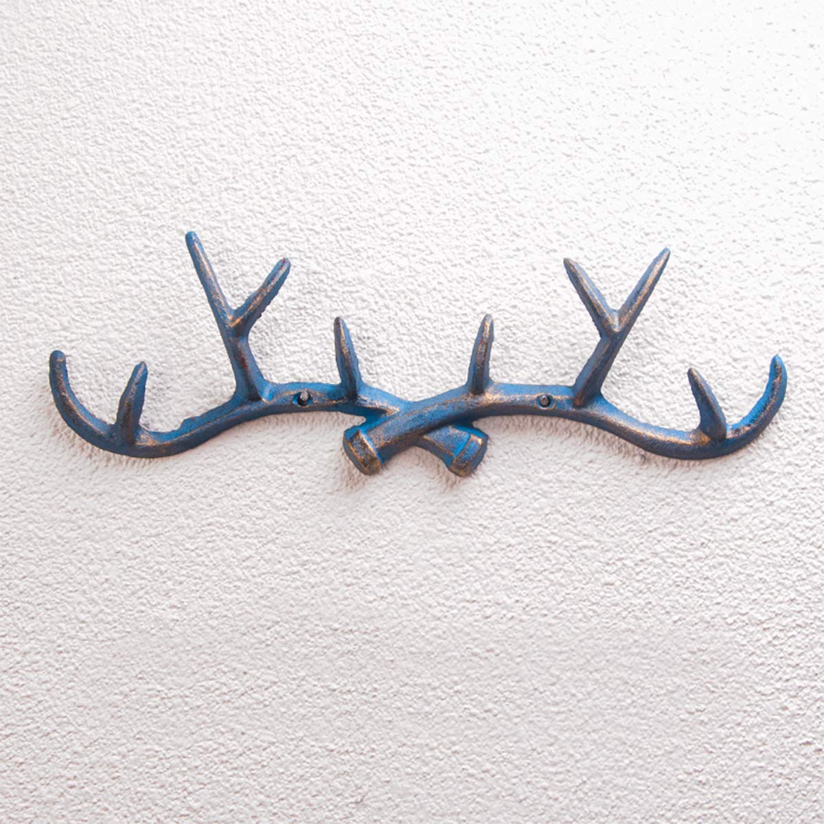 Vintage Geweih Wandhaken Dunkelbraun - Dekorative Hirschgeweih Garderobe 40cm