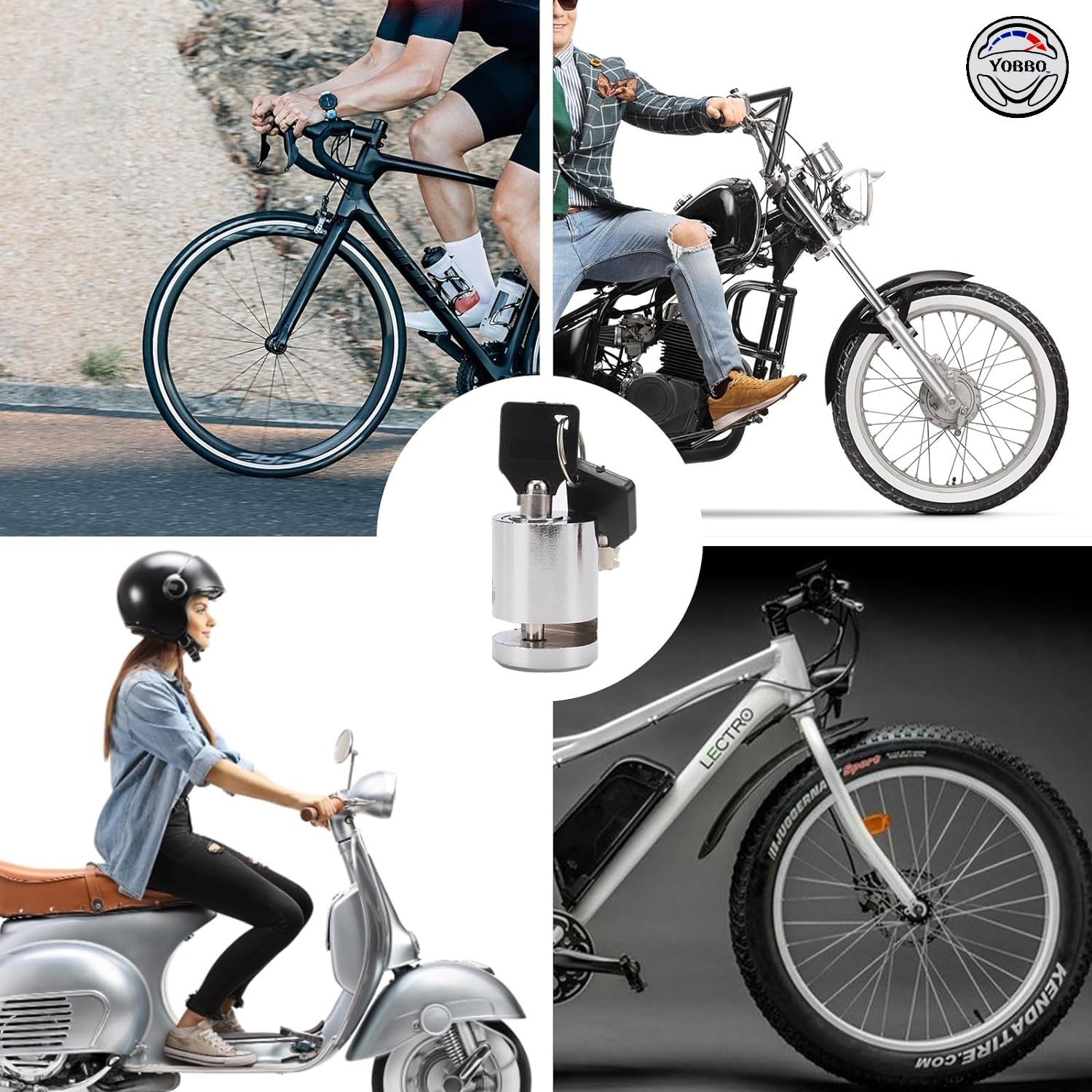 Yobbo Universal Bike Disc Brake Lock, Bicycle Anti Theft Wheel Disk Locks, Motorcycle, Anti Rust Lock Bike Locker for Two Wheeler, Bike Safety Accessories (Silver) - Image 7 thumbnail
