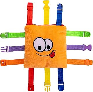 Buckle Toys - Bizzy Square - Learning Activity Toy - Develop Motor Skills and Problem Solving - Easy Travel Toy - Occupational Therapy Toy