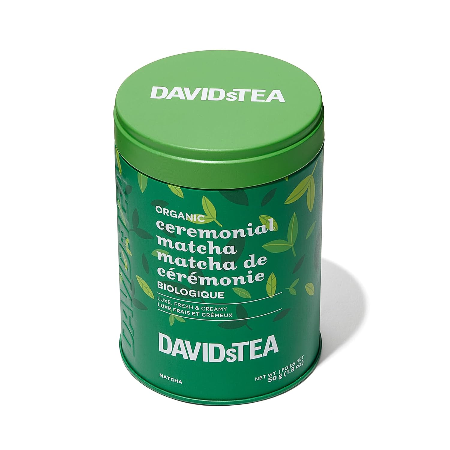 DAVIDsTEA Organic Ceremonial Matcha – Organic Green Tea Matcha Powder from Japan – Medium Caffeine – 50g Iconic Tin – Luxuriously Smooth & Creamy