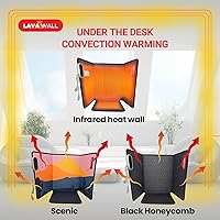 Vista 8 de Lavawall Electric Warming Wall: Portable Space Heater for Office & Home, Timer & Thermostat, Safe & Quiet for Legs, Ankles, Feet - Foldable - Under