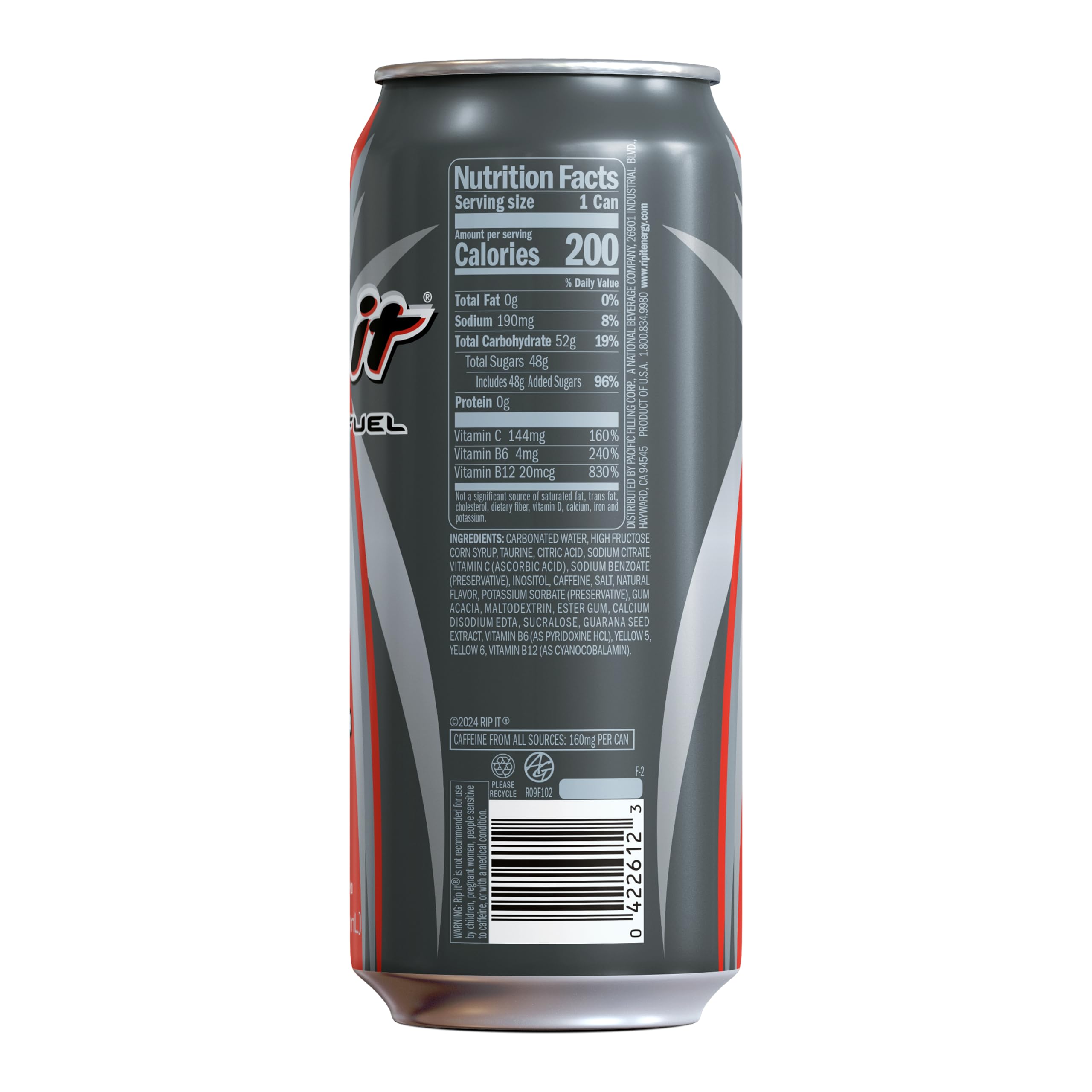 Rip-It Energy Drink | Power | Sharp Citrus Flavor | 12-Pack (16oz Cans) | 160mg Caffeine | Smooth Finish | Ignite Focus | Hardcore Energy That Rips!