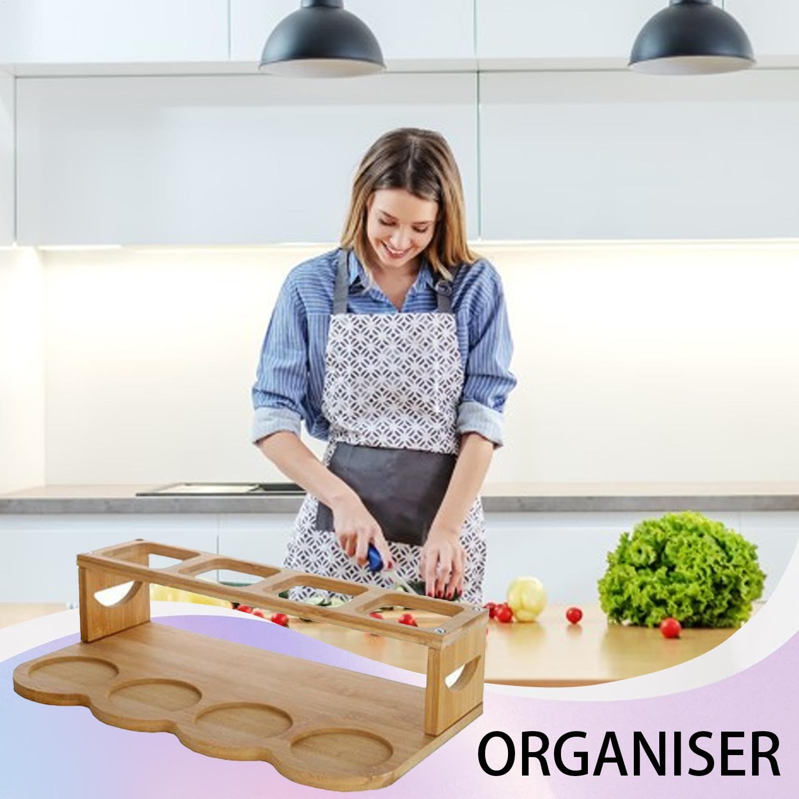 Ölflaschenregal aus mit 2 Etagen, für die Arbeitsplatte, Olivenöl und Essig, rustikaler Küchen-Ölflaschen-Organizer, Küchenregal für Öl- und Essigflaschen Küche, Haushalt & Wohnen