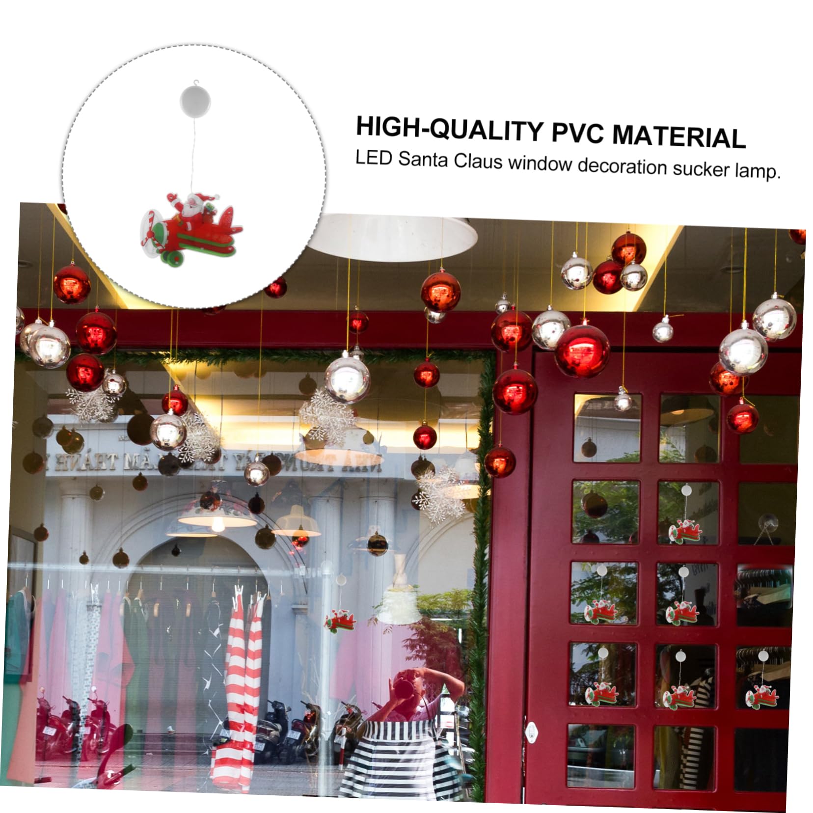 DOITOOL 3 Stücke Fenster Hängen Lampe Santa Lichter Weihnachten Dekorative Lampe Für Schaufenster Sicher