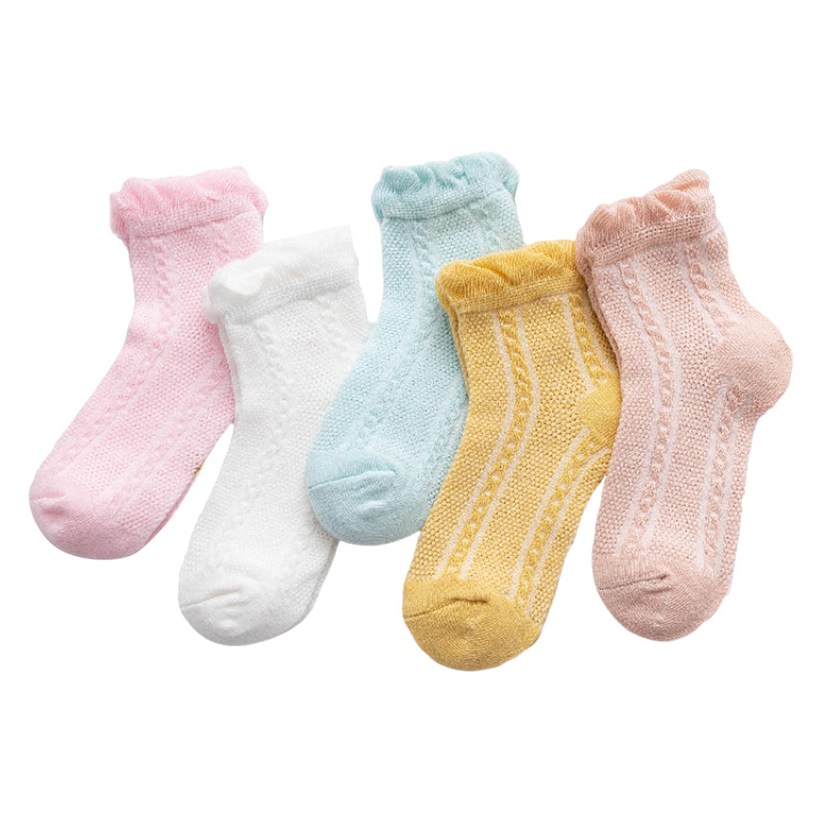Infant Socks Floor Socks Summer Cotton Socks Cartoon Thin Breathable Autumn Solid Color Fashion 5pcs Jazz Shoes Kids (Pink, 3-5 Years)