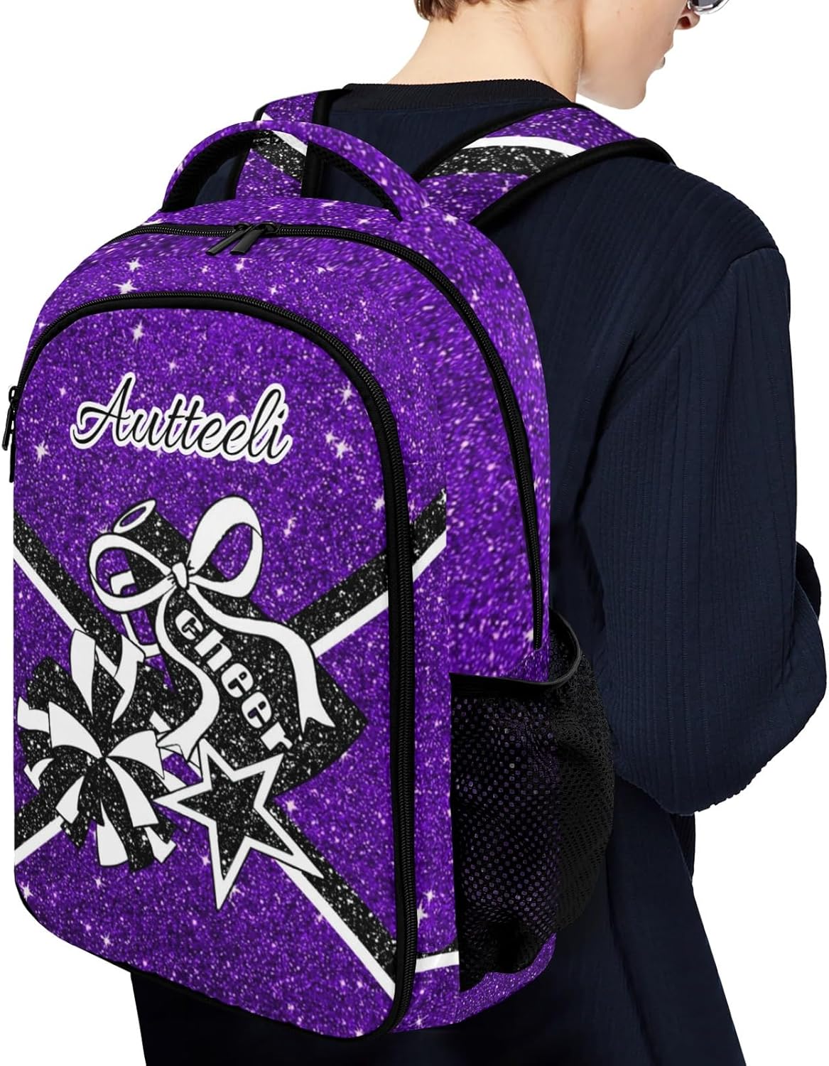 Cheer Backpack for Cheerleader - Custom Name Cheer Bag Personalized Cheerleading Bookbag Gifts for Cheer Team Coach (Violet) - Image 7
