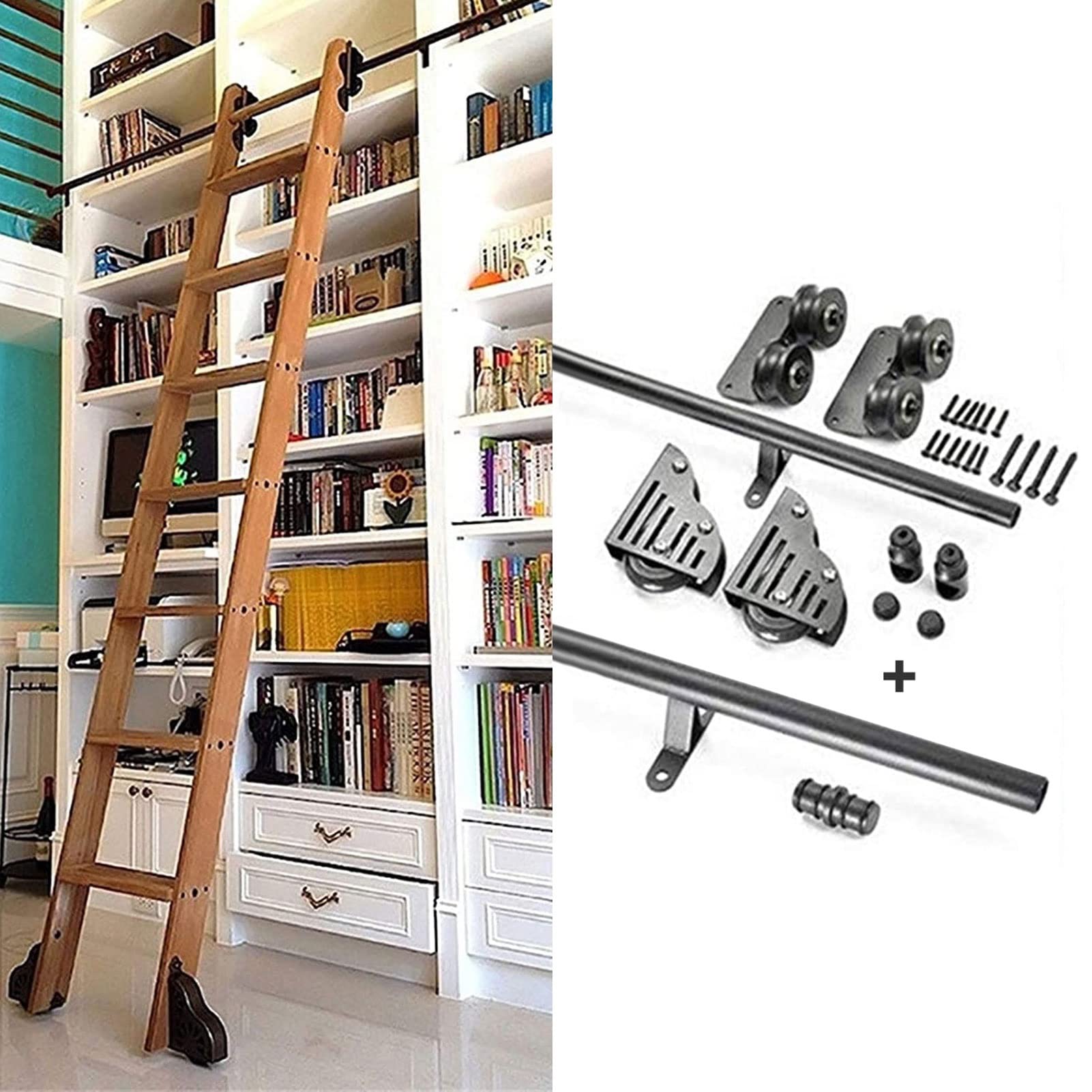 Kit de quincaillerie pour échelle roulante pour bibliothèque de salon