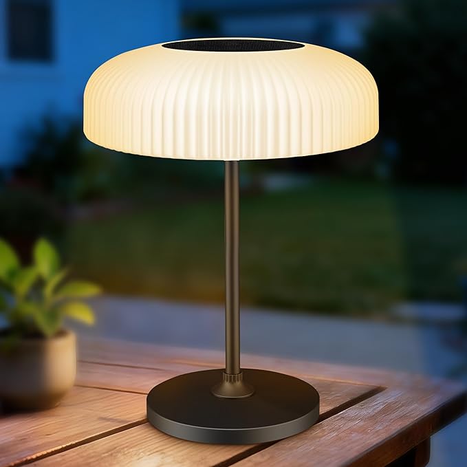 2 Color Table Touch Lamp, Versatile Solar and USB-C Rechargeable Desk Lamp
