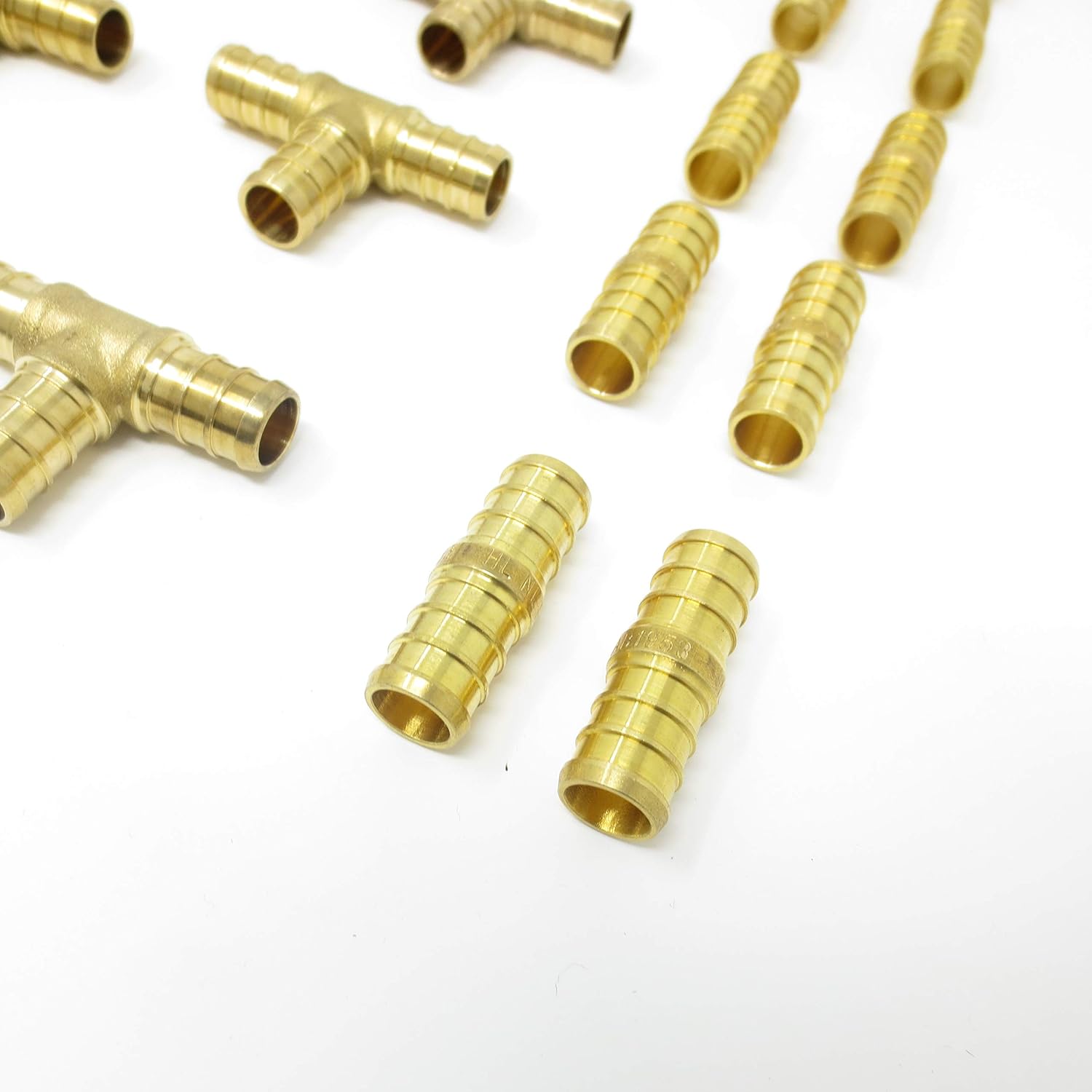 (30) 1/2" Brass PEX Fittings 10 Each Elbow TEE Coupler Reducer Lead Free Crimp Cinch PEX GUY - - 