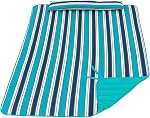 Lazy Daze Hammocks 2 Person Hammock Pad and Pillow Set, Double Polyester Quilted 78" x55" Replacement Pad for Rope Hammock, Turquoise Blue Stripes