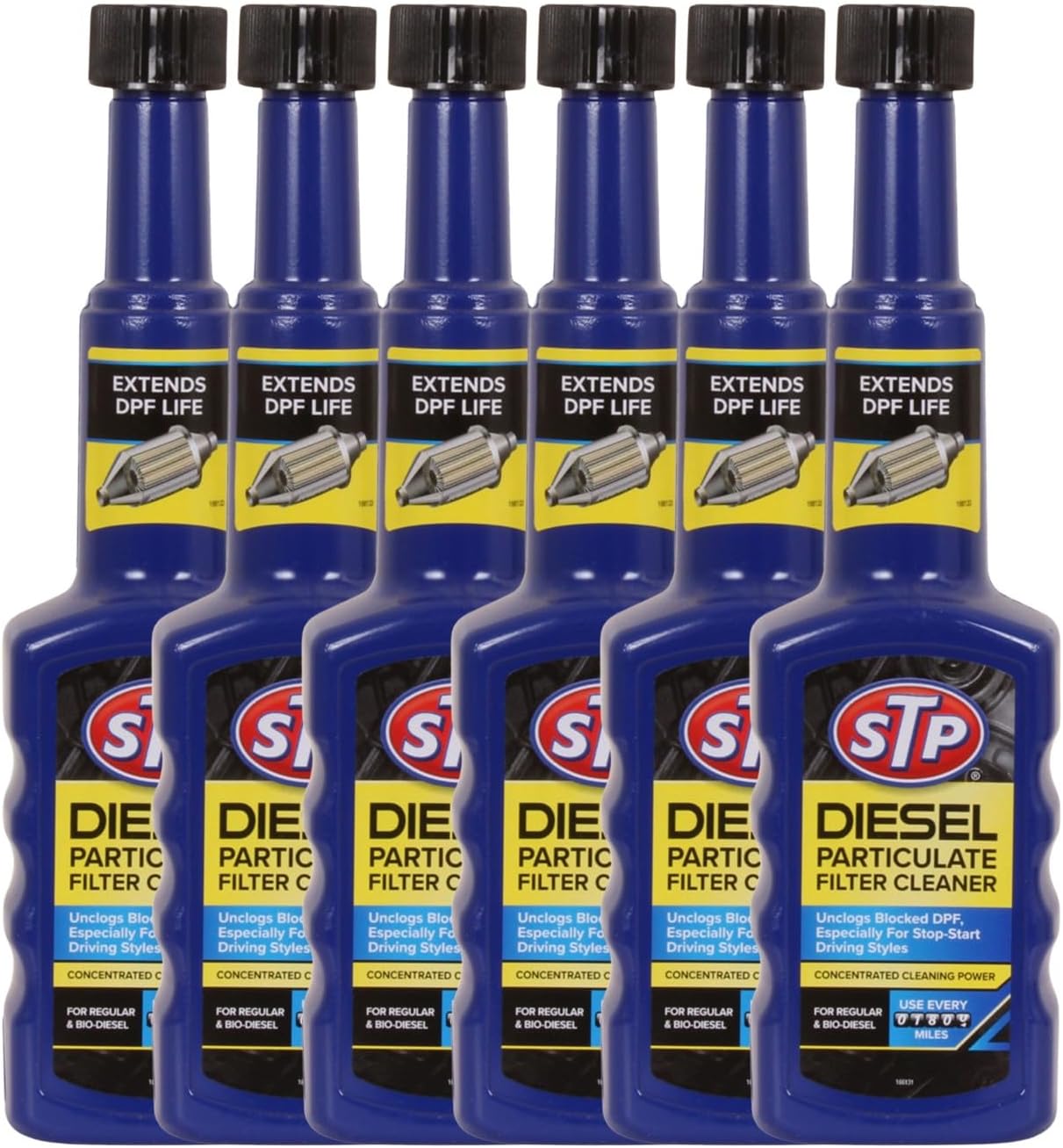 STP Diesel Particulate Filter Cleaner - Unclogs Blocked DPF, expecially for Stop-Start Driving Styles : 200ml - Pack of 6