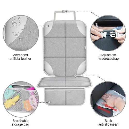 Miniatura 6 de Meolsaek Protector de Asiento de Automóvil para Niños, Cubierta de Asiento de Automóvil de Tela 600D Impermeable con Respaldo Antideslizante, Debajo