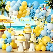 Blue and Yellow Balloon Arch Garland Kit- Lemon Balloon Arch Garland Kit for Lemon Party Birthday Baby Shower Bridal Shower Decor