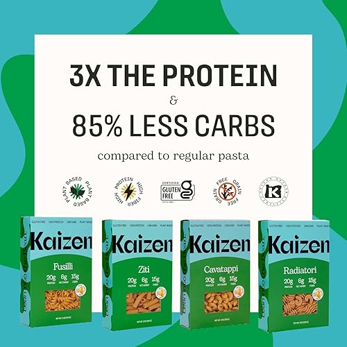 Miniatura 8 de KAIZEN KETO Pasta Ziti  2 carbohidratos netos, 0.57 onzas de proteína, sin gluten, pasta keto hecha con harina de lupini de alta fibra, 8 onzas