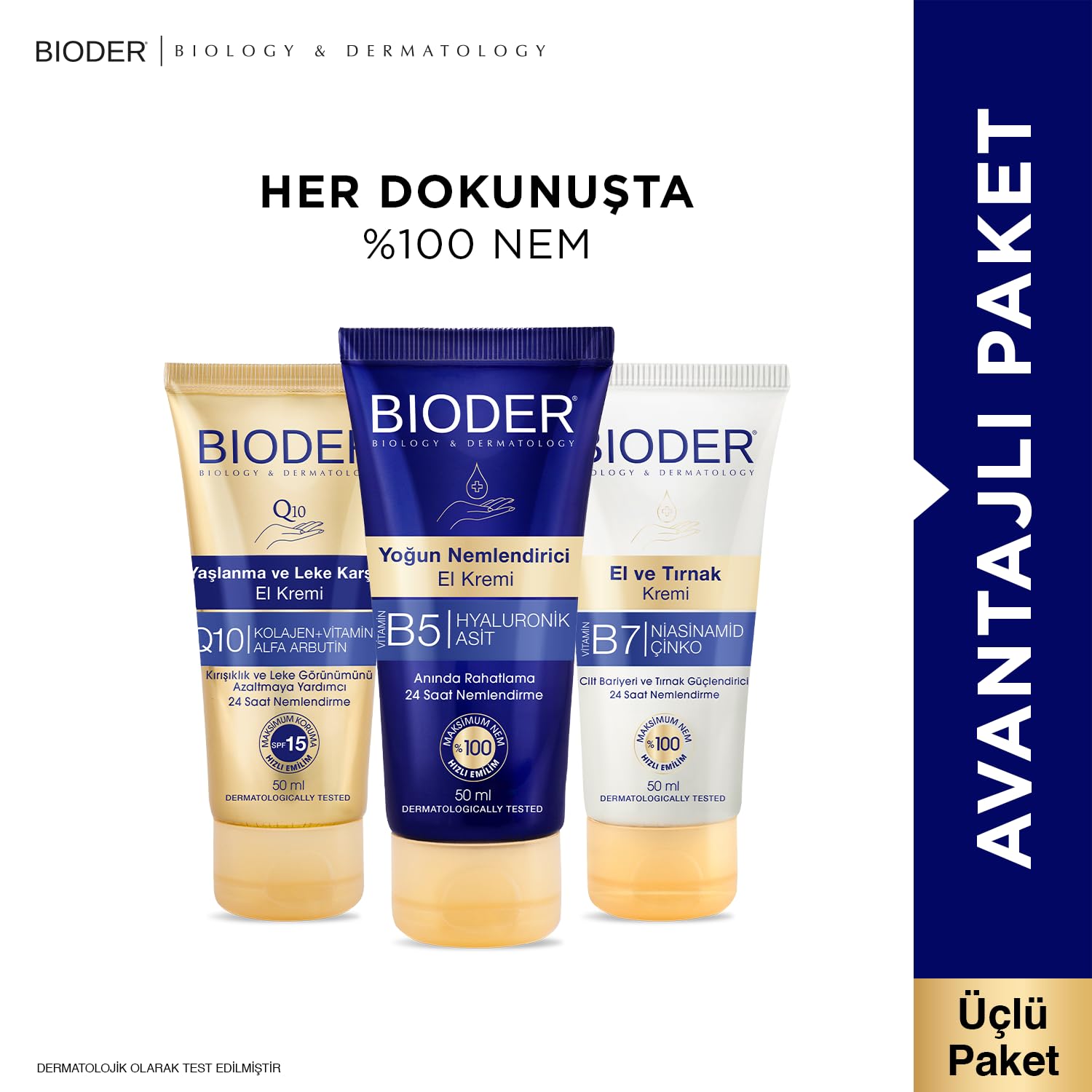 Bioder El Bakım Kremi Seti 3'lü, 150 Ml