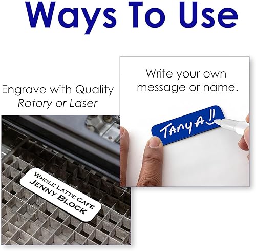 Miniatura 7 de Etiqueta para nombre e insignia blancas, paquete de 25 unidades, 1 x 3 pulgadas, esquinas redondeadas, con parte trasera magnética, Blanco