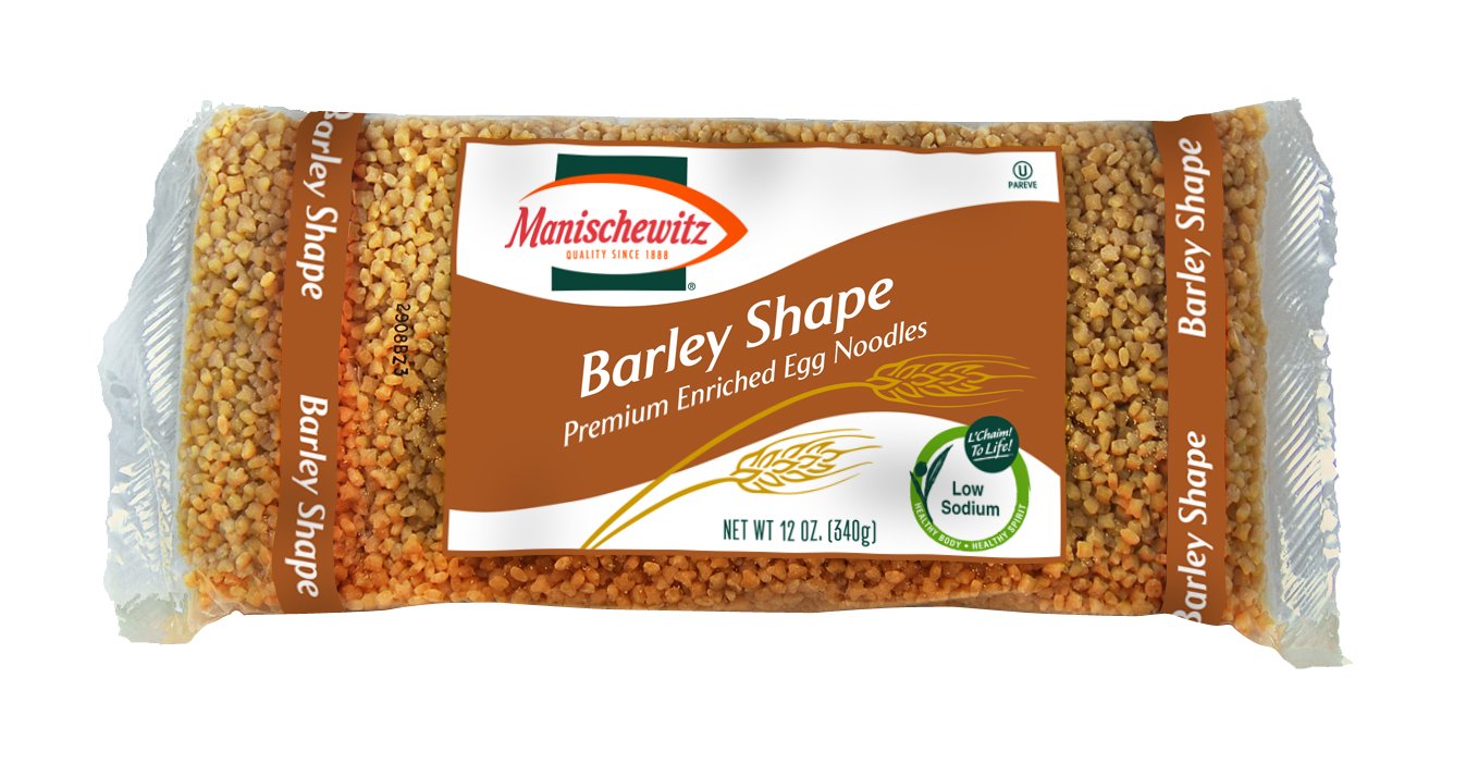 Manischewitz Barley Shaped Enriched Egg Noodles, 12 OZ (Pack of 12) Makes a Great Homestyle Farfel, No Preservatives, Low Sodium