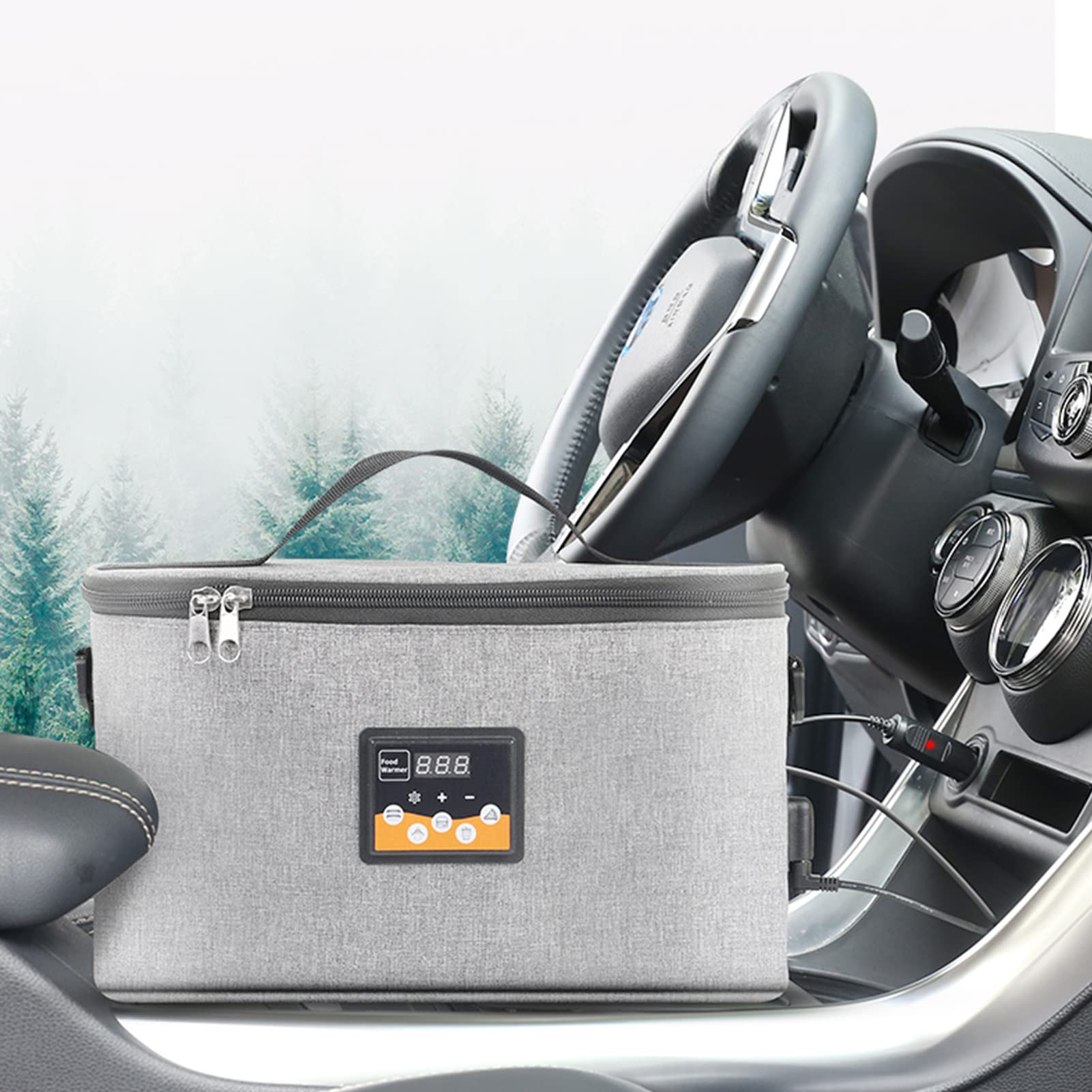 ZJchao Réfrigérateur de Voiture 8L, Alimentation 12V Portable avec Affichage Numérique de Température, Préréglage, Bobine en Silicone et Doublure en Aluminium