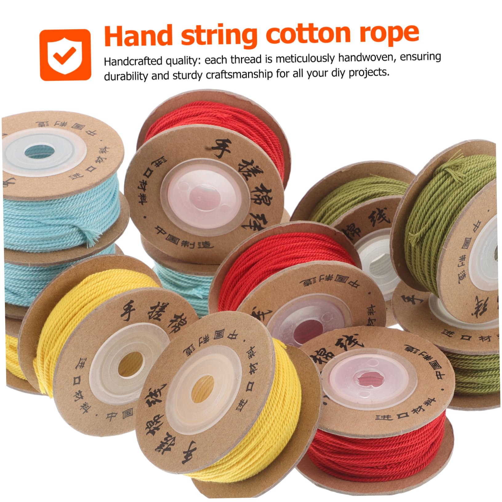 POPETPOP 12 Stück Baumwollkordel für Armbänder Weiche Handgewebte Baumwollschnur 1,2mm Reißfest Cotton Rope für Makramee Bastelarbeiten
