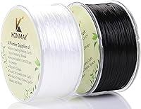 Vista 14 de KONMAY Cuerda elástica de elastano marrón de 0.031 in, cordón elástico suave para abalorios, 450 yardas para pulseras, collares y fabricación