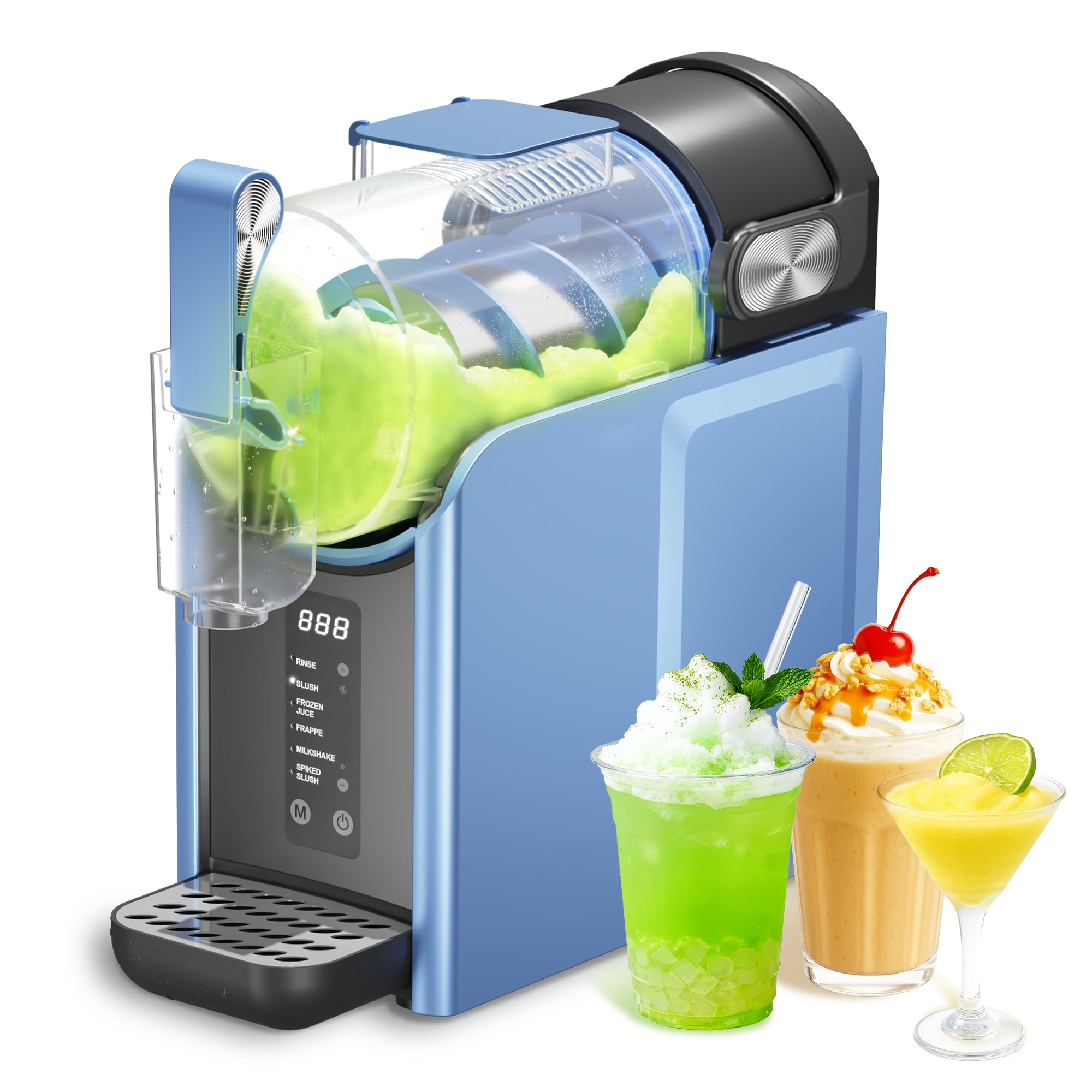 slushie machine, slushy machine for home, frozen margarita machine no ice needed,5 preset programs, for frozen drink maker, milk shakes, slush, cocktail, juices