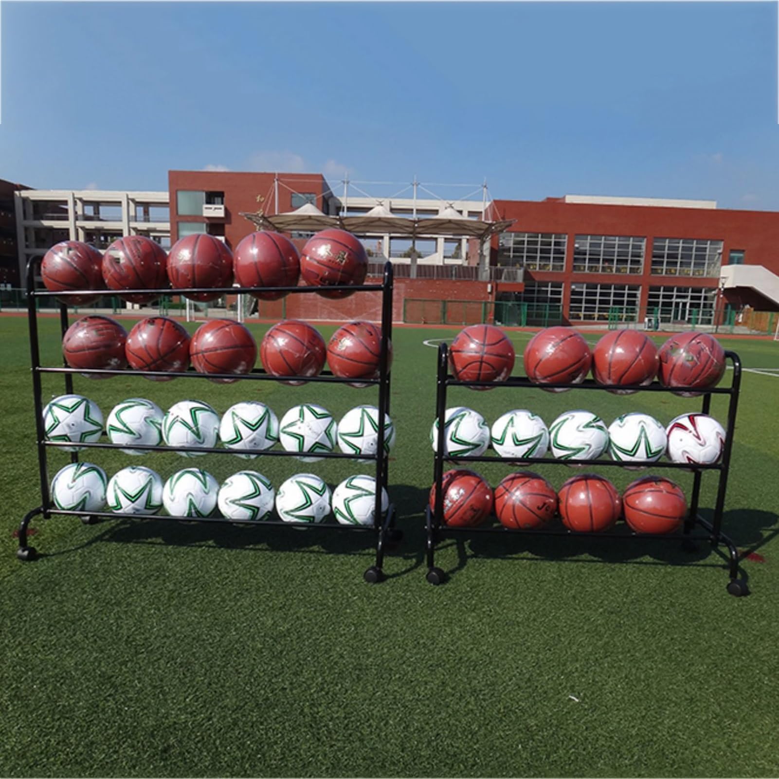 Support de Stockage de balles, Organisateur d'équipement de Sport de Garage, Stockage d'équipement d'entraînement de Gymnastique à Domicile, Support de Balle extérieur for Football, Basket-Ball