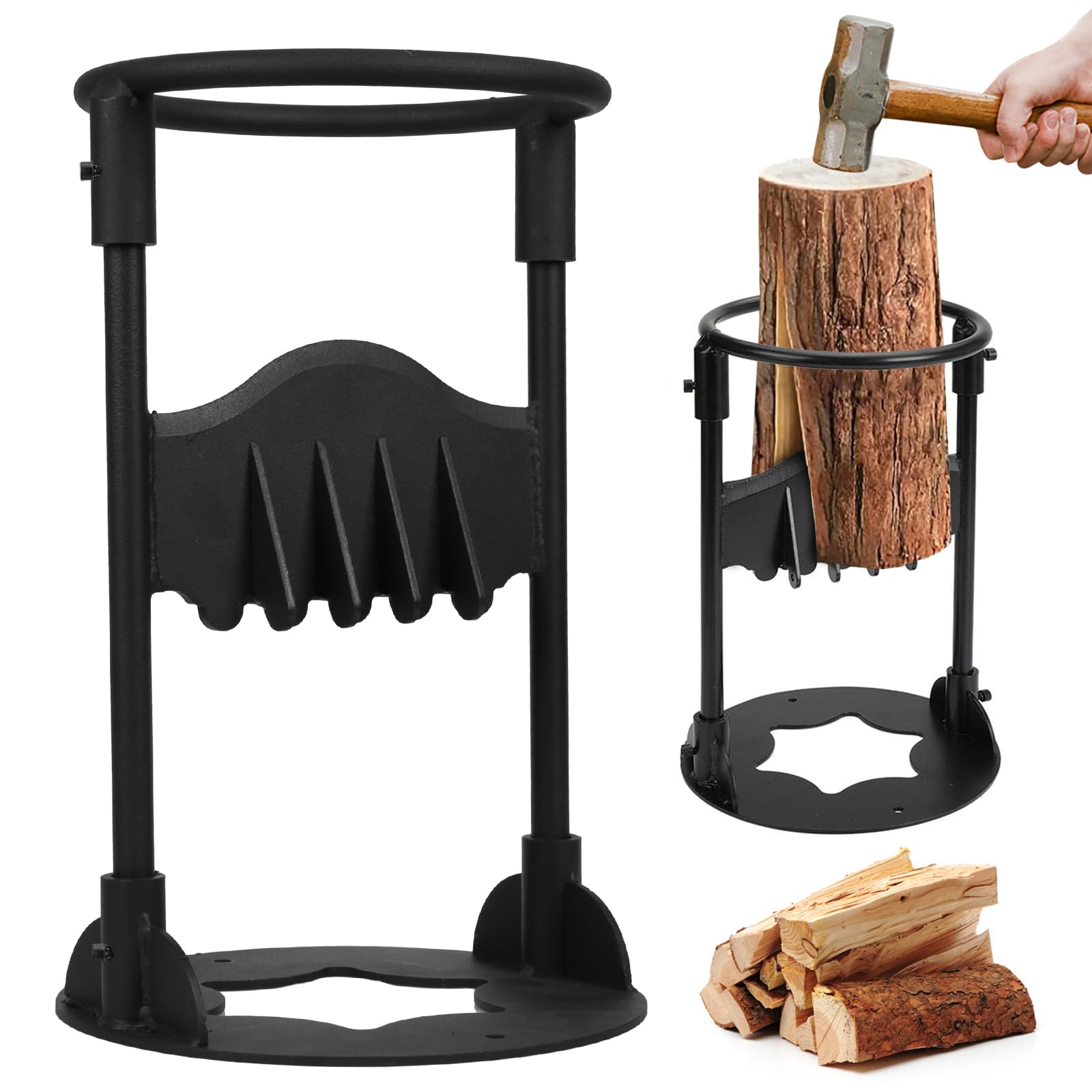 MONCAP Kindling Cracker Wood Splitter Diameter 19 cm Firewood Splitter Manual Wood Splitter Kindling Cracker Cast Iron Wood Splitter Portable Manual Splitting Tool for Camping Home