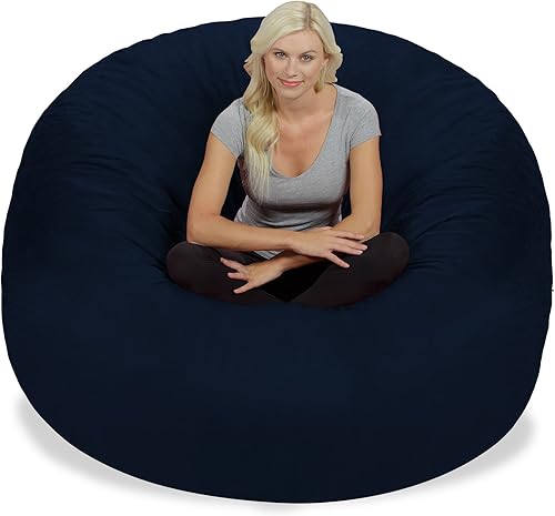 Miniatura 30 de Chill Sack - Puff Puff gigante de espuma viscoelástica de 6 pies. Sofá grande con funda de microfibra suave, color carbón. Microgamuza - Carbón