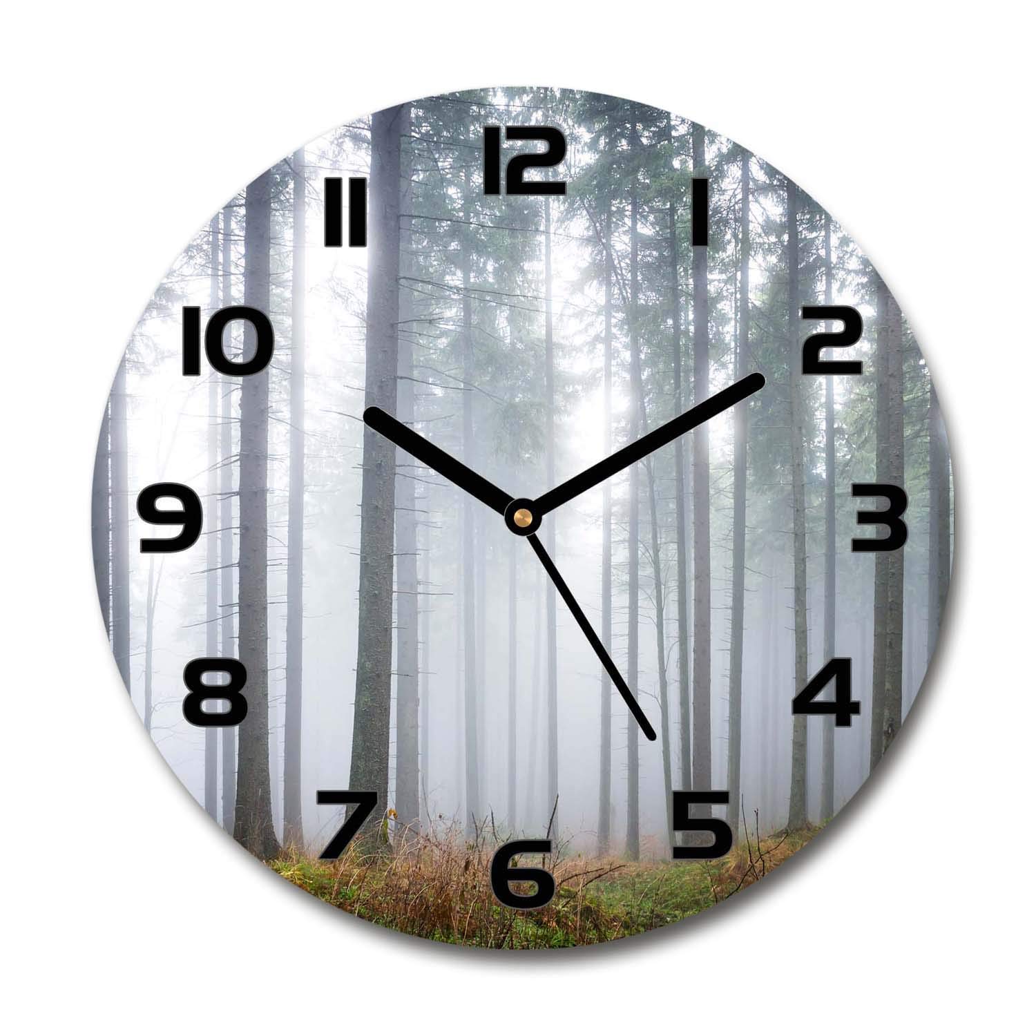 Horloge en verre brouillard dans la forêt 60x60cm pour créer un salon cosy