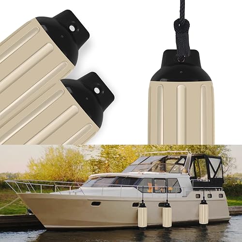 Miniatura 2 de Paquete de 4 guardabarros de barco, parachoques de vinilo acanalado de ojos gemelos para barcos, parachoques de barco para acoplamiento, vienen con