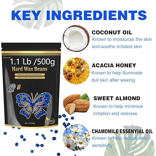 Miniatura 4 de Cuentas de cera para depilación, cuentas de cera dura para pieles sensibles, granos de cera sin dolor de 2.5 libras para bikini, facial de cejas