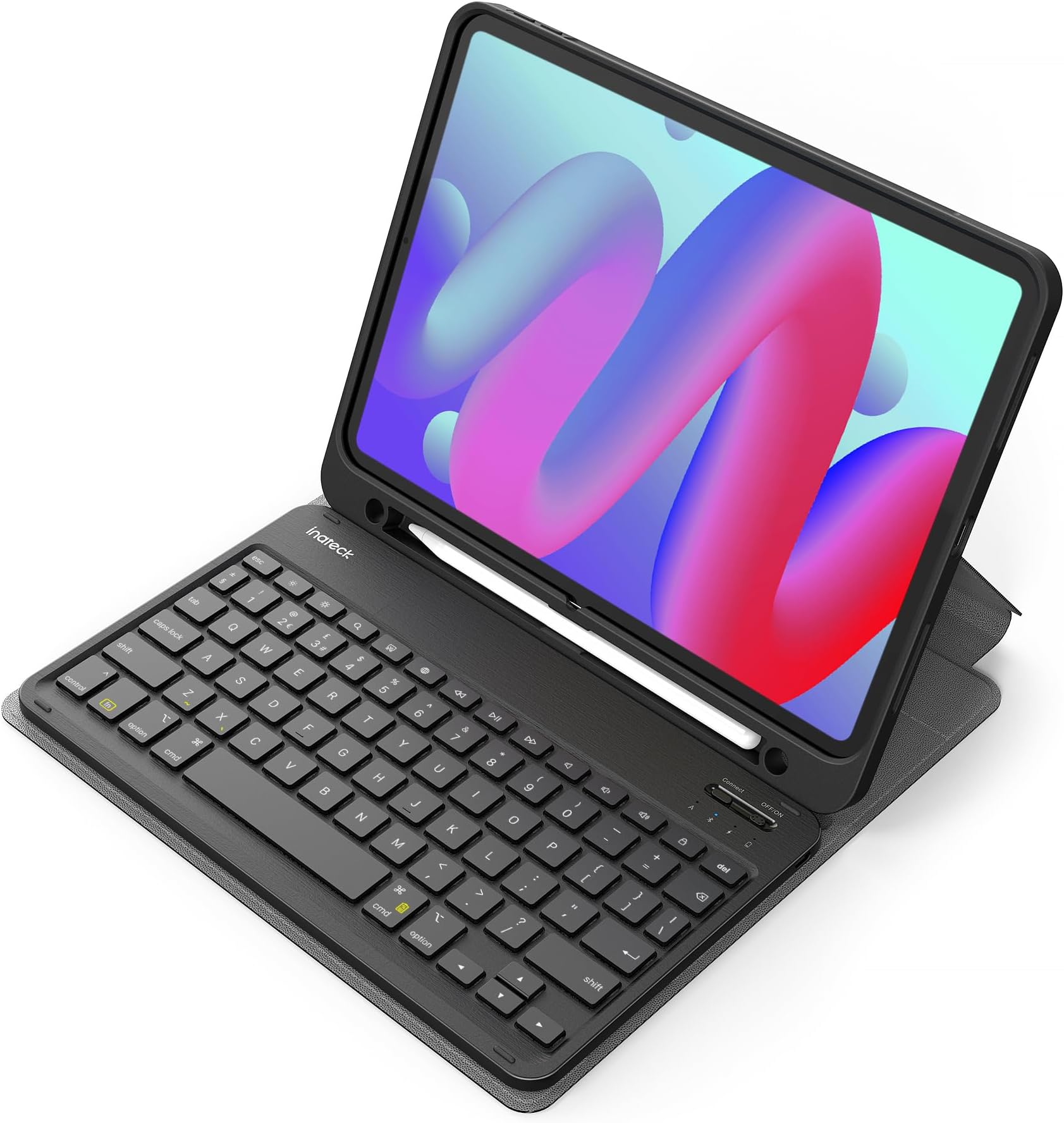Case with Keyboard for iPad A16 11th Gen 2025 11 inch/10th Gen 2022 10.9 inch, Detachable Keyboard with Pencil Holder for iPad Air 11" M4 2026/M3 2025/M2 2024, Air 5/4, Pro 11" 4/3/2/1, Black