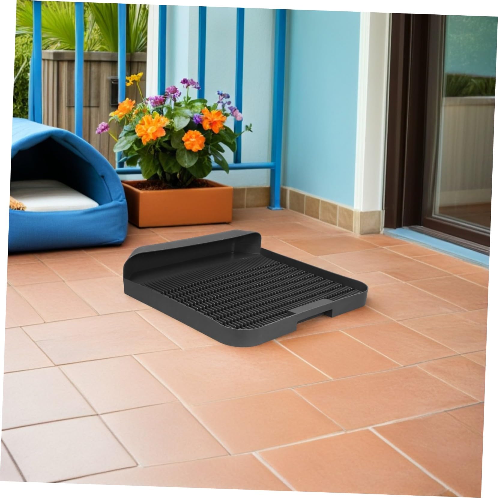 Alfombrilla para Arenero de Gato Antideslizante y Resistente al Agua Bandeja de Plástico para Control de Fácil de Limpiar y Proteger