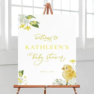 Little Chick Baby Shower Welcome Sign, Chicken Baby Shower Sign