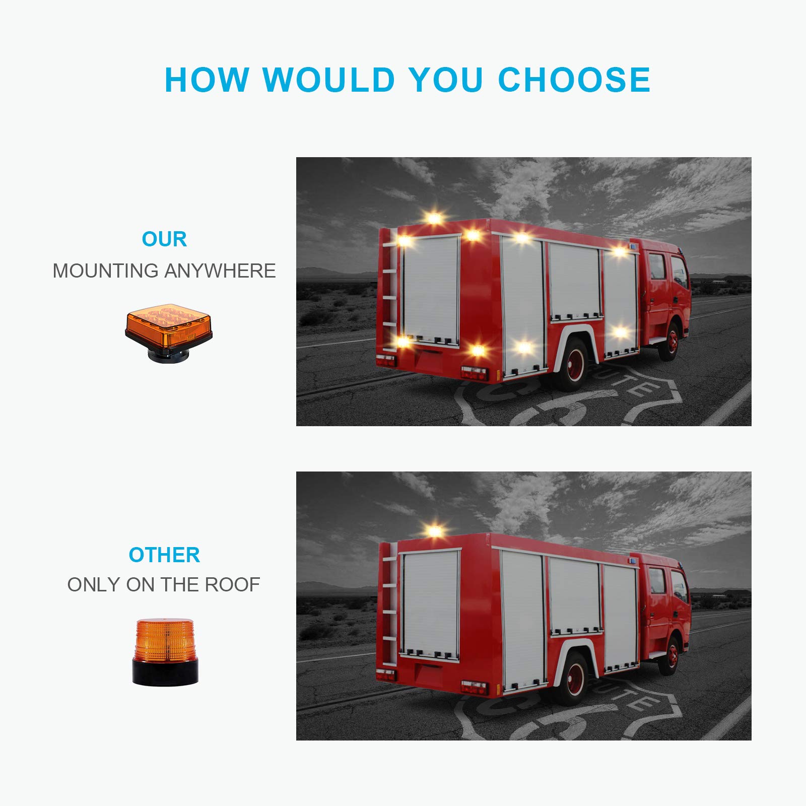 Agrieyes 2Pcs Rechargeable Flashing Lights for Vehicles, Super