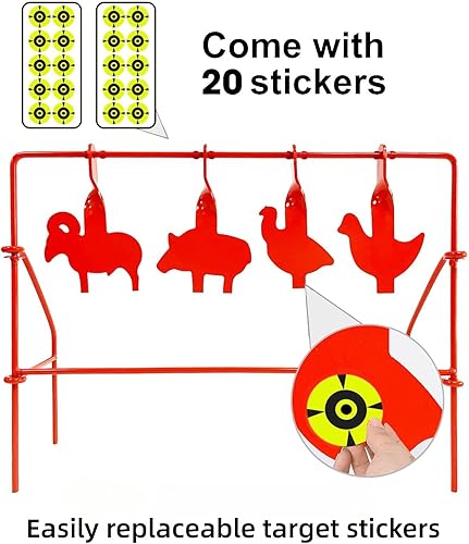 Miniatura 3 de Atflbox BB Gun Target Animal Silhouette Heavy Metal Spinning Pellet Airsoft Shooting Target para exteriores, clasificado para calibre .177 .20