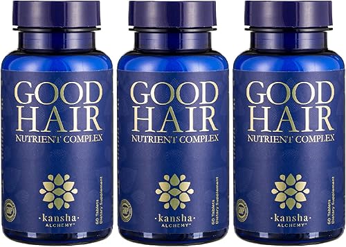 Kansha Alchemy Buen crecimiento del cabello (3 botellas) con bloqueador de DHT y biotina para un cabello más largo, más fuerte y saludable con ácido disponible en Yaxa Peru