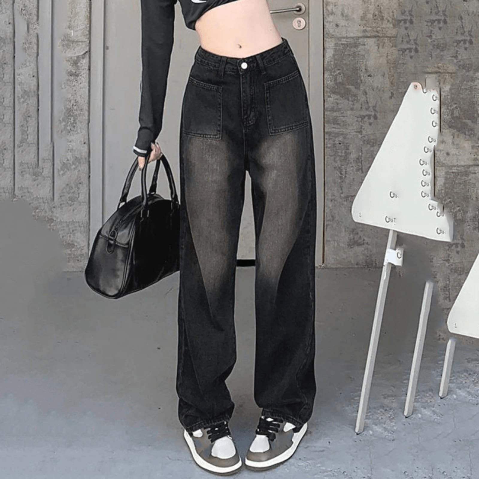 Generico Pantaloni Donna Jogger Sportivi Vita Alta Tasca Stampata Zucca vestibilità Ginnastica