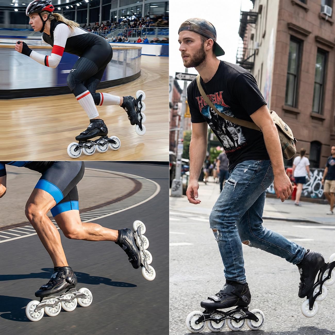 Patin A Roulette Alignées Ajustables pour Femmes Et Hommes Chaussures À roulettes De Fitness Roller Femme pour Adultes Unisexe White,45