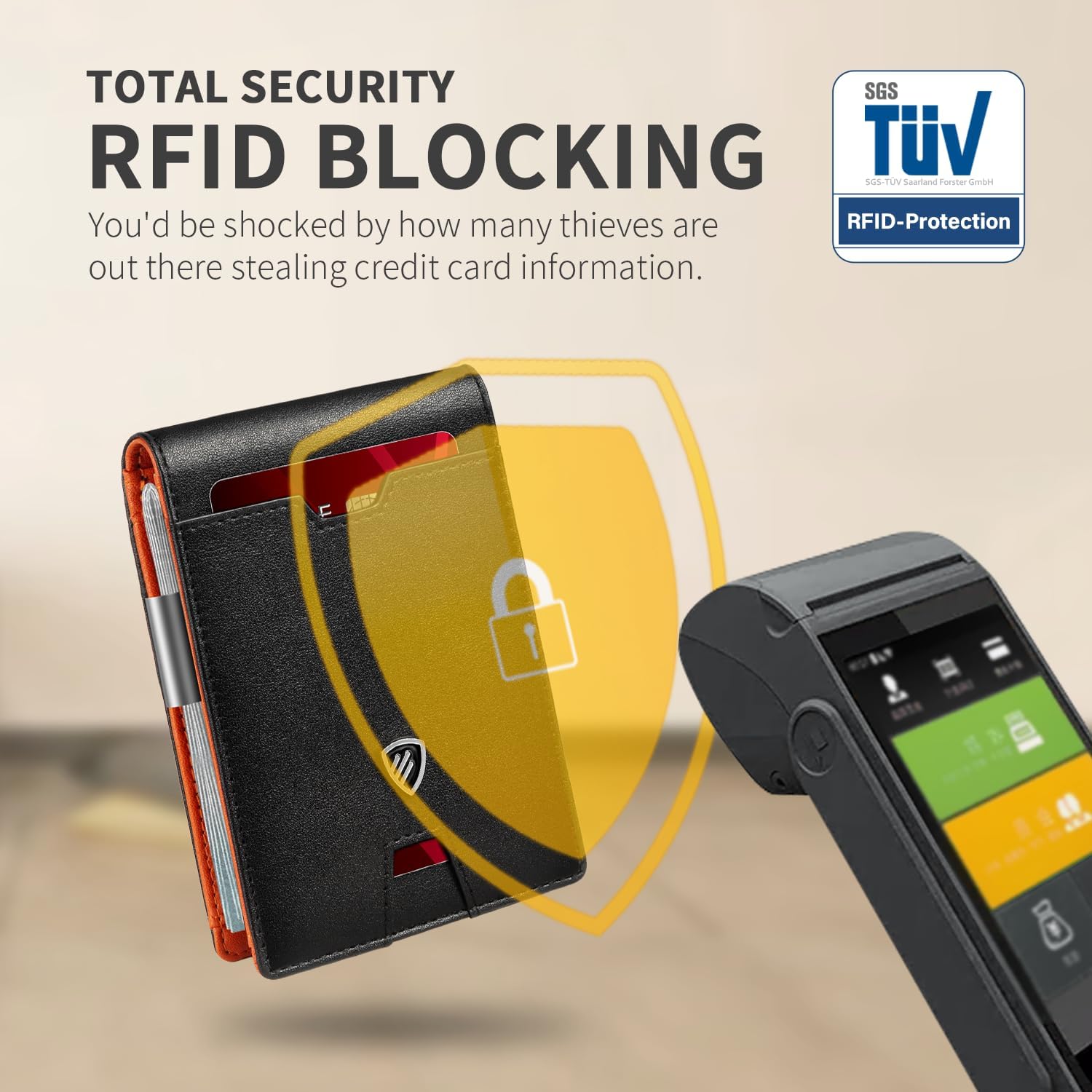 RUNBOX Mens Slim Wallet with Money Clip RFID Blocking Bifold Credit Card Holder for Men with Gift Box - Image 5