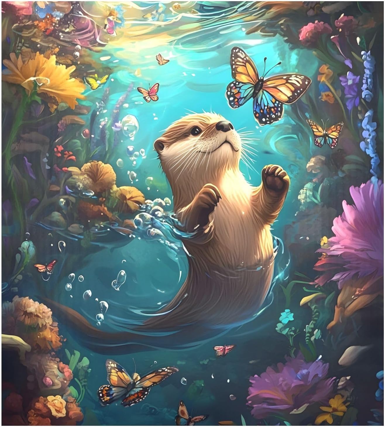 Dishwasher Magnet Cover Large Magnetic Stickers Otter Butterfly Front Dishwasher Cover Reusable Decal for Home Kitchen Refrigerator Decorative Lid Washing Machine Laundry