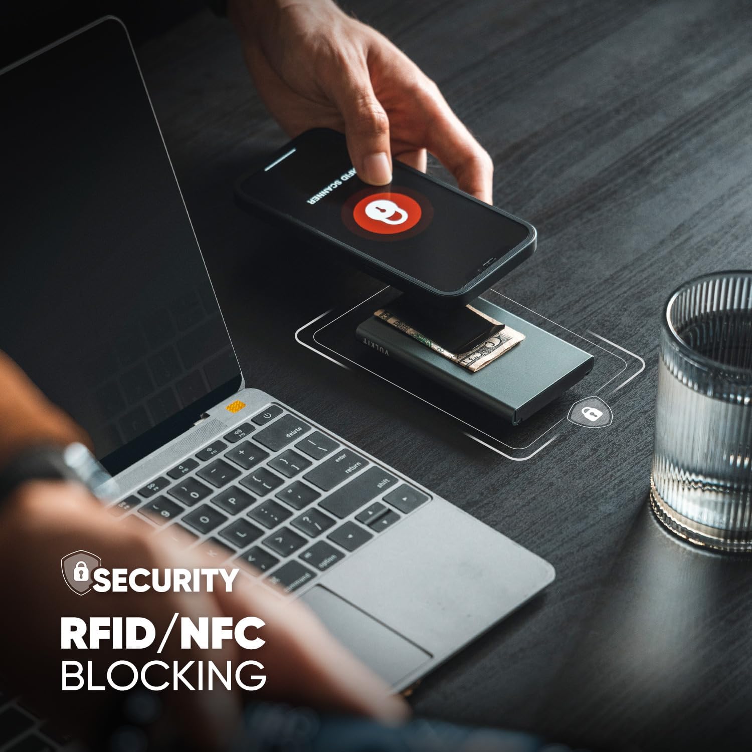 VULKIT Pop Up Wallet with Money Clip and Airtag Holder, Slim Aluminum Wallet for Men RFID Blocking, Grey - Image 4