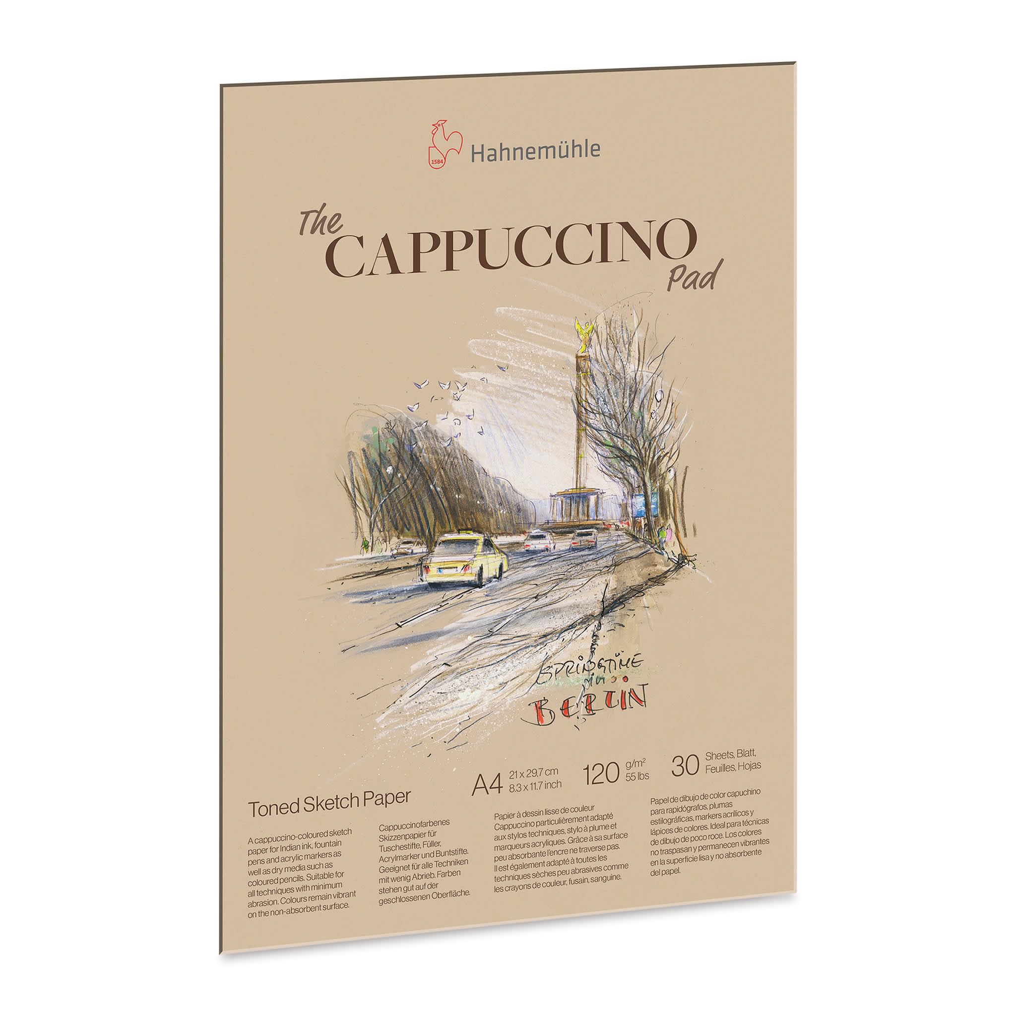 Hahnemühle The Cappuccino Pad, 120 g/m², 30 Sheets/60 Pages, Sketch Paper, Tinted Drawing Paper (A4)