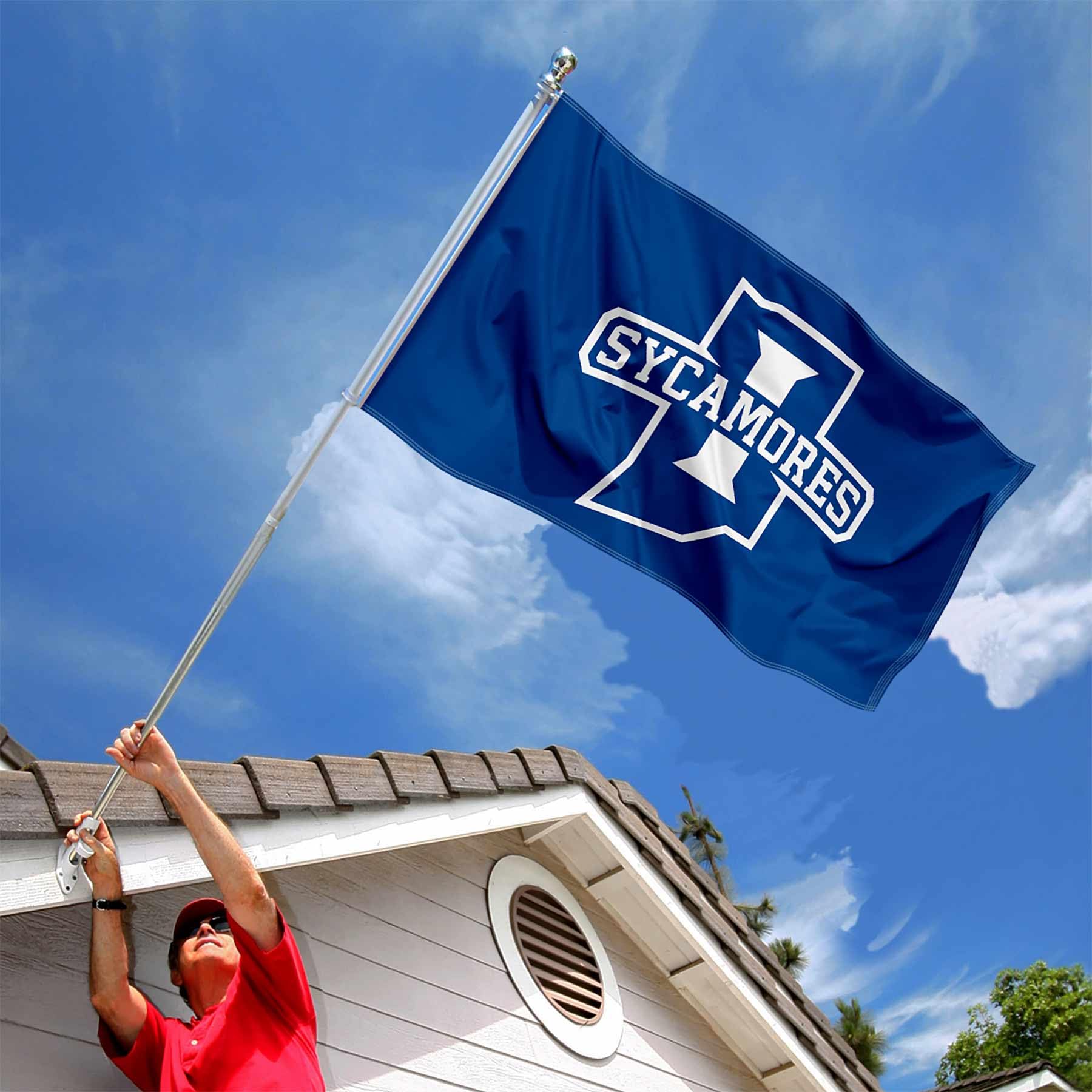 Indiana State Sycamores Garden Flag - 13x18 Inch Double Sided Polyester Banner With Sycamore Sam - View #7